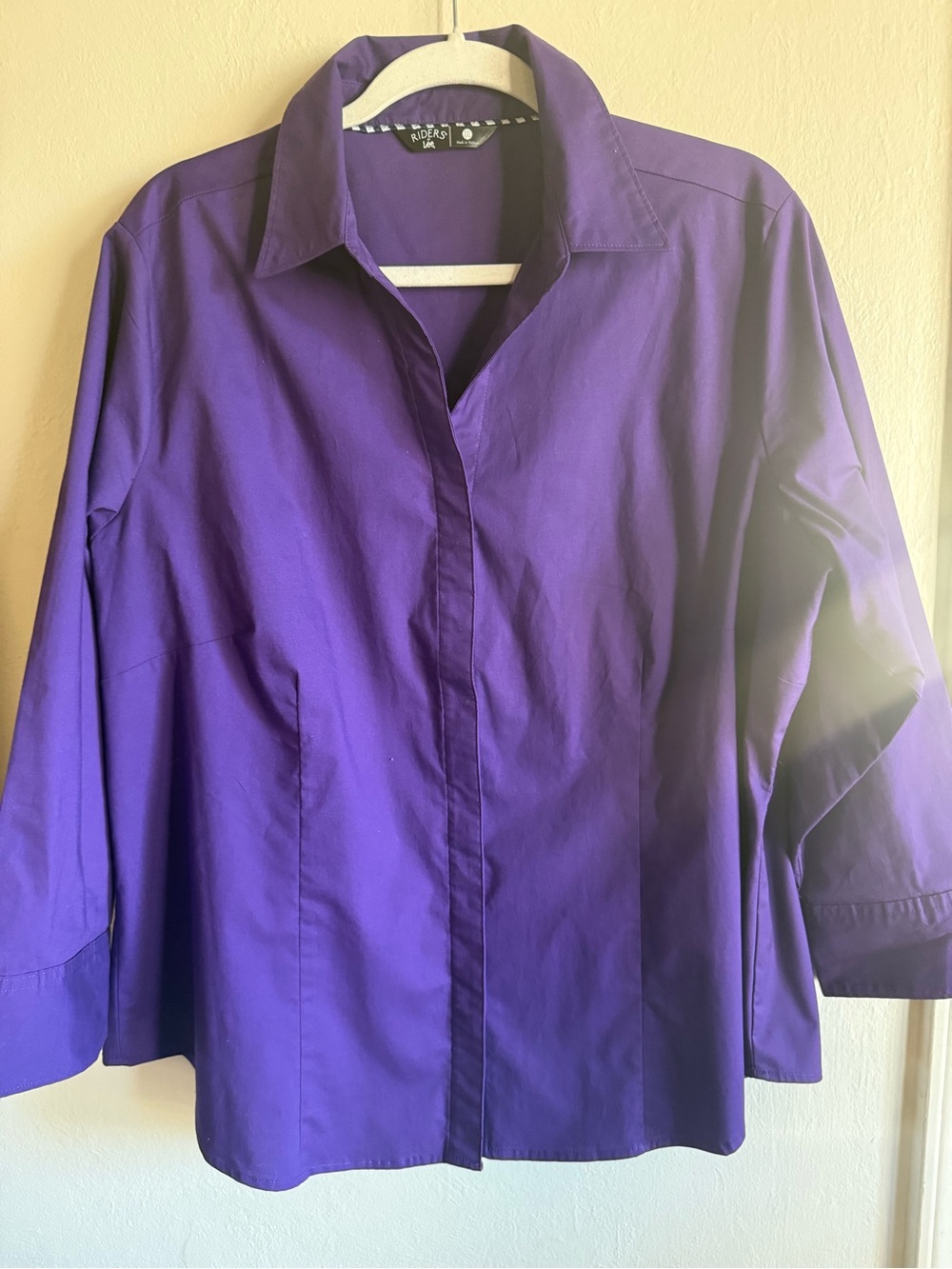 Riders by Lee Women's Purple Button Down Blouse Size XXL